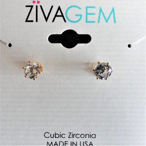 ZivaGem Sparkly Cubic Zirconia Stud Earrings